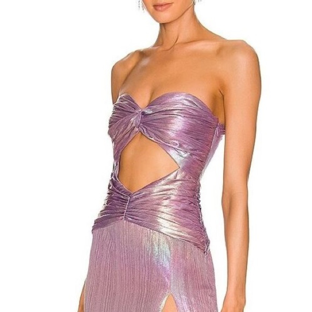 NWT Retrofete Soleil Strapless Cutout Maxi Dress Purple Lilac Aurora Tie Dye XL